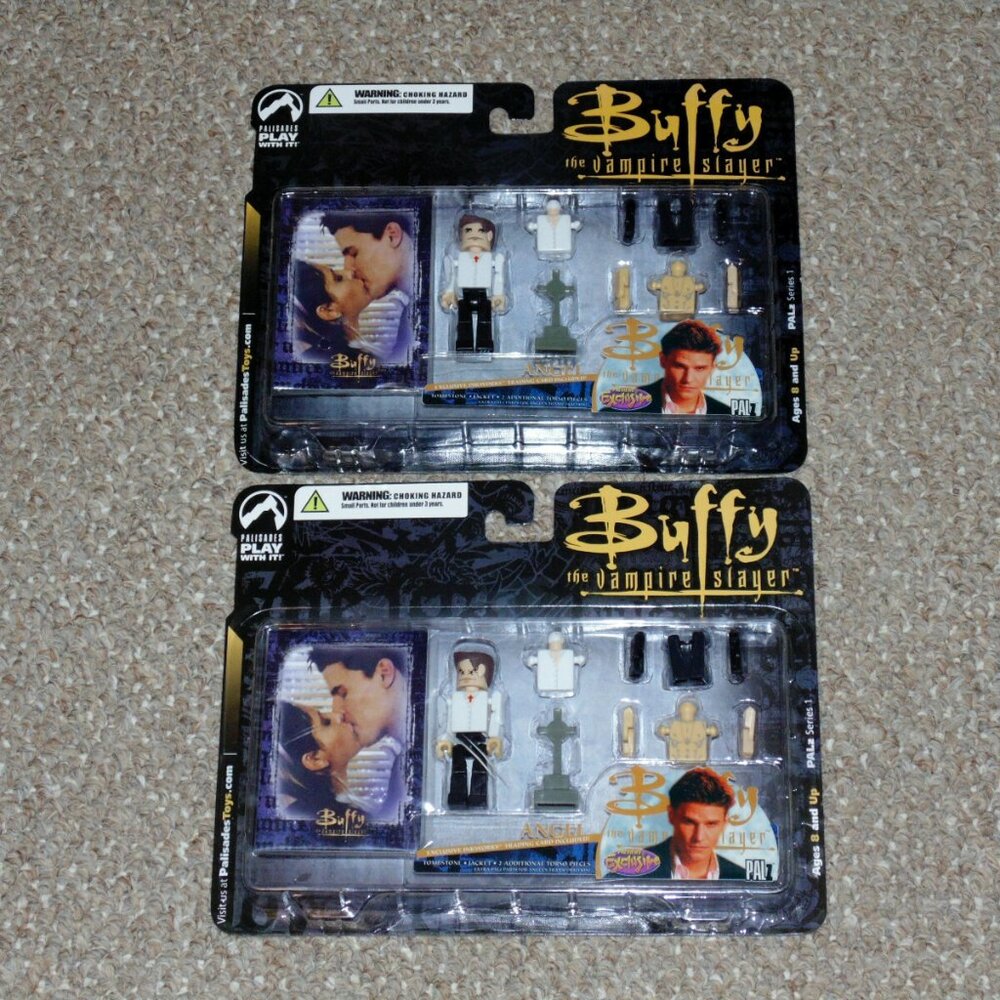 2004 Palisades Buffy the Vampire Slayer PALz Human & Vampire Angel Lot MOC New